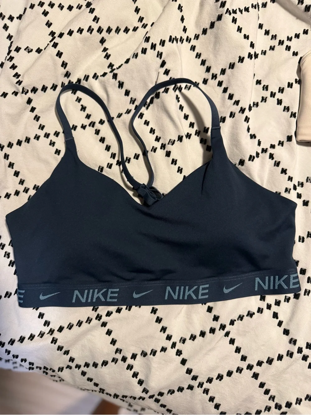 Nike Navy Logo-Trim Lightweight Sports Bralette NWOT